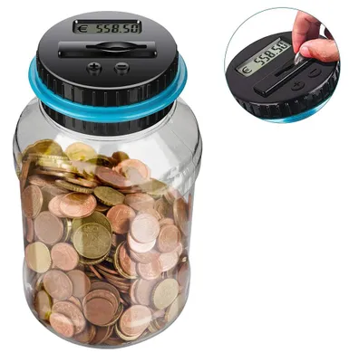 Produktbild von Digitales Sparschwein Mit Zählfunktion 1 Stück, Transparentes ABS-Sparschwein Mit LCD-Display, Für Kinder Und Anfänger Zum Sparen