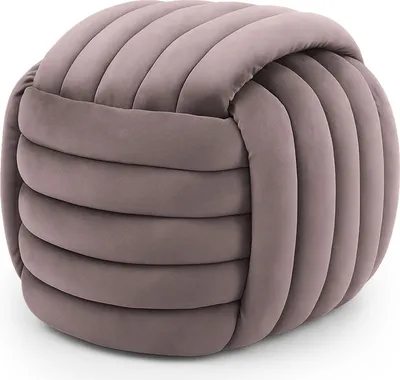 Produktbild von Geflochtener Samt-Pouf 53 cm NILO Altrosa