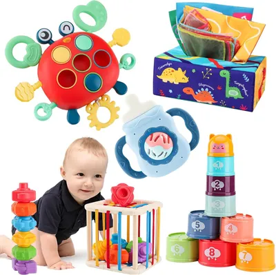 Obrázok produktu pre Hračky pre bábätká od 18 mesiacov, vrátane Montessori hračiek, napríklad triediaca kocka