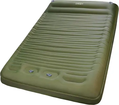 Obrázek produktu pro Samonafukovací karimatka Isomatte, 14 cm, nafukovací matrace pro 2 osoby | Samonafukovací matrace s nožní pumpou, 145x200 cm, dvojitá karimatka pro kempování, batoh, turistiku, trekking a outdoor aktivity