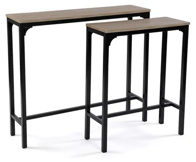 Zdjęcie produktu dla Versa Doncaster Wąski mebel do przedpokoju, nowoczesny stolik konsolowy, wymiary (wys. x dł. x szer.) 80 x 25 x 95 cm, drewno i metal, kolor: czarny