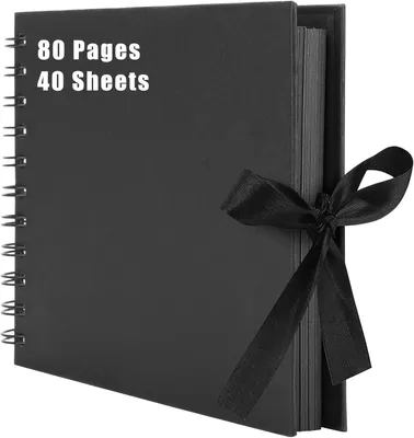 Produktbild von Fotoalbum zum Selbstgestalten, 80 Seiten, Fotoalbum zum Einkleben von Fotos, Fotobuch, Scrapbook, Album, Ringbuch für Scrapbooks, Gästebuch, Geburtstag