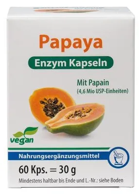 Obrázok produktu pre Papája enzýmové kapsule 60 kapsúl