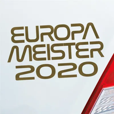 Produktbild von Auto Aufkleber Europameister 2020 18x10 cm Gold Sticker Heckscheibenaufkleber