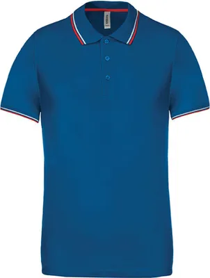 Produktbild von Kariban Herren Polo-Shirt Polohemd Poloshirt Polo Shirt Freizeit Shirt, Größe:S, Farbe:Light Royal Blue/Red/White