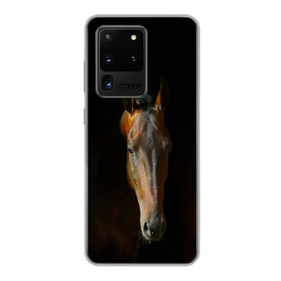 Produktbild von MuchoWow® Handyhülle Schutzhülle Hülle für Samsung Galaxy S20 Ultra Pferde - Tiere - Braun Silikon Softcase Handy Hülle - Karteninhaber