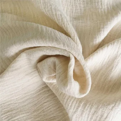 Produktbild von Musselin Baumwolle Leinen ab 1m x 140cm gewellt unifarben Jaquard