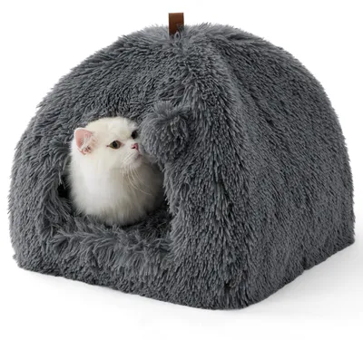Productafbeelding van Kattonderdak in de vorm van een iglo, met een zachte afwerking, 40 x 40 cm, een comfortabel kattenhuis voor uw kat