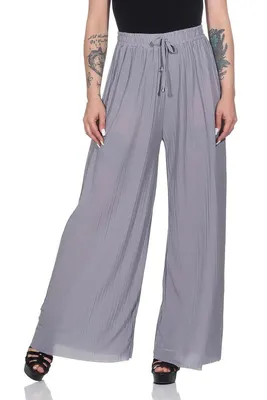 Immagine prodotto di Donna Pantaloni estivi in chiffon Pantaloni estivi da spiaggia Casual Grigio L/XL