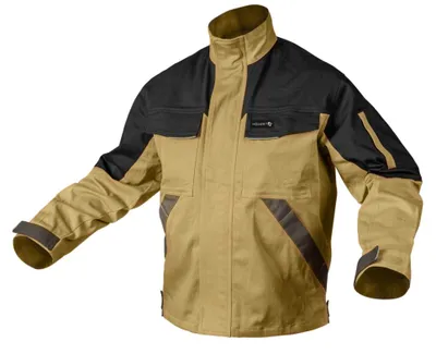 Produktbild von Arbeitsjacke Herren beige Gr. M Högert Technik, 100% Polyester, elastisch, viele Taschen – EDGAR Arbeitsjacke Berufsbekleidung