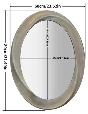 Obrázek produktu pro Barokní nástěnný zrcadlo - Oválné dekorativní zrcadlo - Zrcadlo s fazetovaným rámem - 60x80 cm - Starožitný rám vhodný do obývacího pokoje, ložnice nebo chodby - Zlatá barva