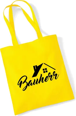 Produktbild von Huuraa Jutebeutel Bauherr 10 Liter Yellow Baumwolle Tasche Geschenkidee