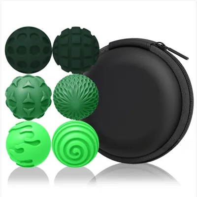 Produktbild von INF Silikon Magnet-Fidget-Bälle 6er-Set – Weiche sensorische Stressbälle für Fingermassage und leises Spielen am Schreibtisch Grün