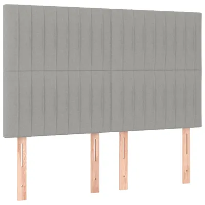 Obrázek produktu pro Čelo postele světle šedé 144x5x118/128 cm látkové