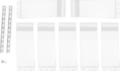 Zdjęcie produktu dla Zestaw kurtyny paskowej z PVC – kurtyna przemysłowa – zestaw 7-częściowy – wysokość 2 m – gładkie krawędzie – łatwa w czyszczeniu – do magazynu/fabryki – biała