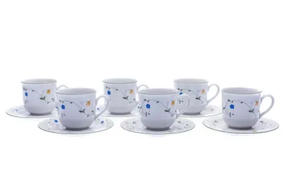 Zdjęcie produktu dla Thun 1794 Zestaw filiżanek i spodków, porcelana, kwiaty łąkowe, 215 ml, Jana, Thun, 6 szt