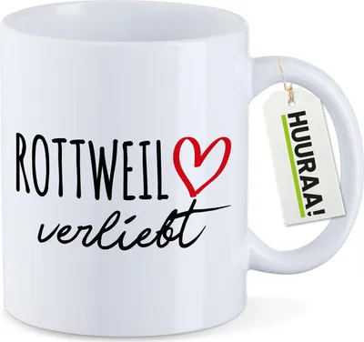 Produktbild von Huuraa Kaffeetasse Rottweil verliebt 330ml Weiß Keramik Kaffeebecher Geschenkidee