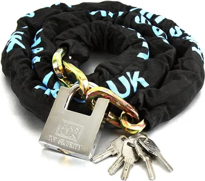 Produktbild von H&S Kettenschloss Motorradschloss - 10mm x 2m Kette - Schloss mit 5 Schlüsseln - Fahrradschlösser Bike Lock Stahlkette - Fahrradschloss mit Schlüssel
