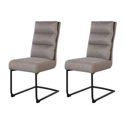 Image de CasaDolce Chaise de salle à manger MARKAR, lot de 2, 45x61x101 cm, Marron, Rembourrée, assise à ressorts Bonnell, charge 120 kg