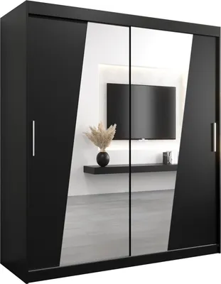 Produktbild von Kleiderschrank, Schiebetürenschrank Schlafzimmer, Schrank mit Spiegel RHOMB 180 cm