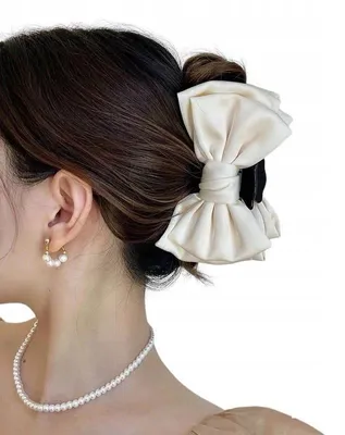 Produktbild von Sajbazar Große elegante Haarspange mit Schleife cremefarben