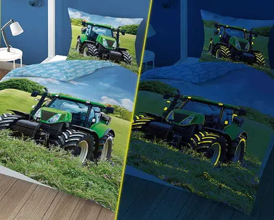 Produktbild von Pościel  bawełniana świecąca w ciemności 140x200 Traktor  Ciągnik