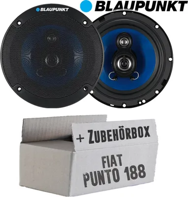 Produktbild von Lautsprecher Boxen Blaupunkt ICx663 - 16,5cm 3-Wege Auto Einbauzubehör - Einbauset passend für Fiat Punto 2 188 Front - justSOUND