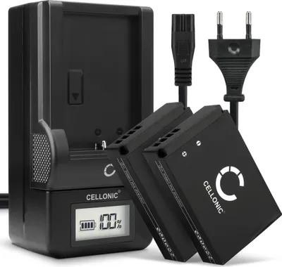 Produktbild von CELLONIC 2x Akku für Kamera Kompatibel mit Canon EOS M50, PowerShot SX70 HS, EOS 100D, LP-E12 - (820mAh, 7.2V) + Ladegerät