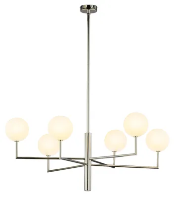 Zdjęcie produktu dla Żyrandol FEME nikiel-biały 6xG9x15W metal wym:110x104x104cm IP20 Jupiter