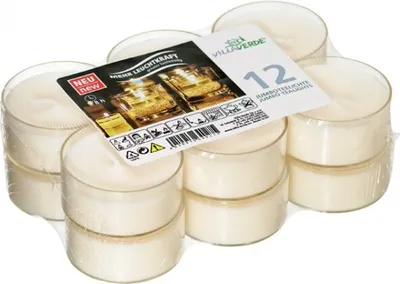 Produktbild von Villa Verde Jumboteelichter weiß, Höhe: 2 cm, Ø 5,6 cm, 12er Pack