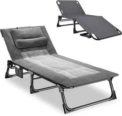 Imagen del producto de Silla de jardín plegable con respaldo ajustable