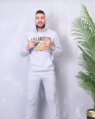 Produktbild von Basic Hoodie + Hose | Premium Herren Jogginganzug Grau XL