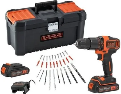 Produktbild von 18-V-Akku-Schlagbohrmaschine BDCHD18C2TA-QW mit 2 x 18-V-Akkus – 30 Zubehörteile