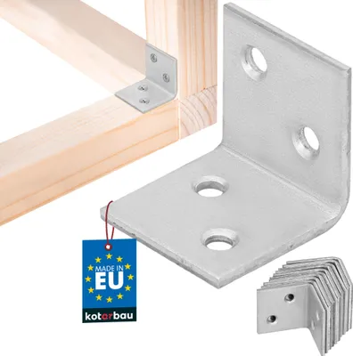 Obrázek produktu pro KOTARBAU® Sada 12 úhlových spojovacích prvků Těžký úhelník 25 x 25 x 25 mm z pozinkované oceli Úhelník z oceli Stabilní Odolný spojovací prvek nosníku Stříbrná barva
