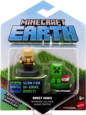 Immagine prodotto di Mattel Minecraft Boost Mini 2 figure Riparatore di villaggi e Mining Creeper