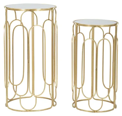 Obrázek produktu pro FURNLUX Arty Gold boční stolek 37 cm (2 kusy) / Hlavní barva: zlatá / Rozměry: 37 x 70 x 37 cm