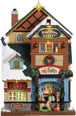 Productafbeelding van Kersthuisje Merry christmas market 4,5V LEMAX