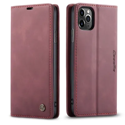 Obrázek produktu pro iPhone 11 Pro Max Pouzdro, RetroPolyuretanKožené Pouzdro, Kapsy na Karty, Magnetické Uzavírání, Pouzdro s Funkcí Stojánku pro iPhone 11 Pro Max červené