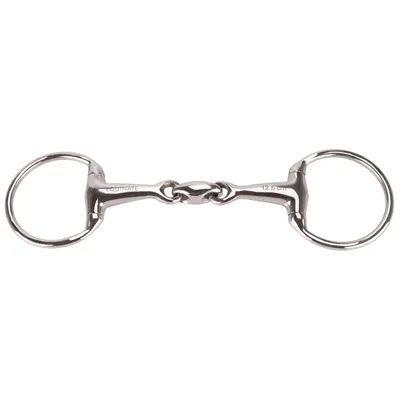Zdjęcie produktu dla Wędzidło oliwkowe Equinate ze stali nierdzewnej 16 mm podwójnie łamane 14,5 cm