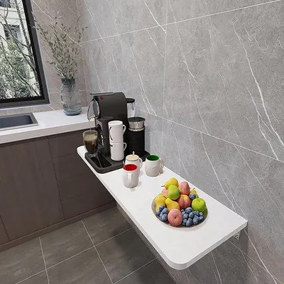 Produktbild von Klappbare Wandtafel Mitwachsend Arbeits- und Essbereich - Platzsparend - Einfach an der Wand zu Montieren - 50x30 cm