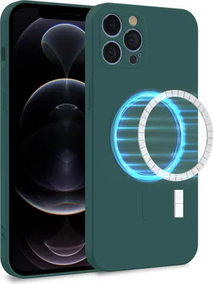 Produktbild von Hülle für Apple iPhone 12 Pro Max - Handyhülle Cover Magsafe aus Silikon in Olivgrün