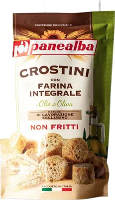 Produktbild von Vollkorntoast mit Olivenöl Crostini Farina Integrale 80g - Panealba