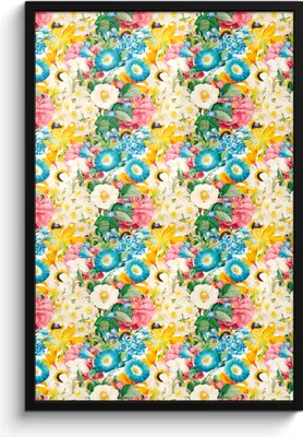 Produktbild von MuchoWow® MuchoWow® Gerahmtes Poster Blumen - Frühling - Collage 60x90 cm - Poster mit zchwarzem Bilderrahmen - Kunst