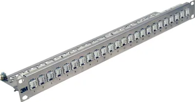 Produktbild von Corning Patchpanel 24 Ports 1HE mit Cat6A PL Modulen 43018-801 26 (UU001622826)