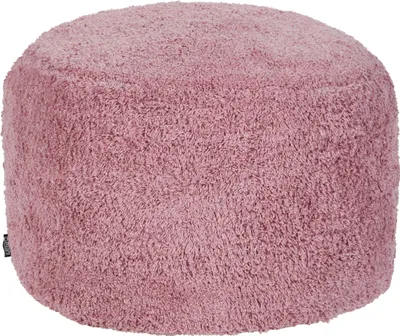 Produktbild von BELIANI Pouf Rosa aus Baumwolle 50 x 35 cm Rund mit Griff Flauschig Weich Sitzhocker Bodenkissen für Wohnzimmer Schlafzimmer Kinderzimmer