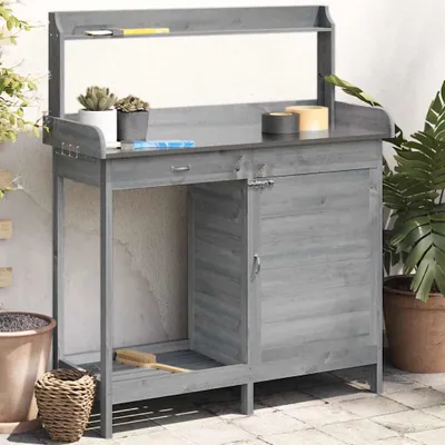Obrázek produktu pro Přesazovací stůl se skříňkou 110,5x45x124,5 cm masivní jedle Šedá