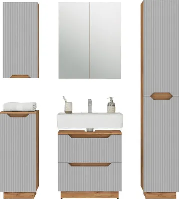 Immagine prodotto di Set di mobili da bagno Vicco Lotta Grigio 5 parti, Model 59468