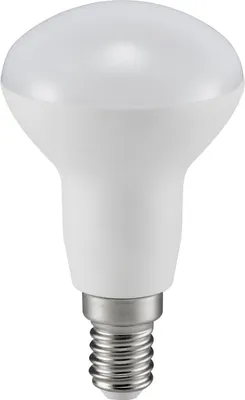 A white LED light bulb with a silver screw base, isolated on a white background.