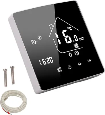 Zdjęcie produktu dla Cyfrowy termostat Aplikacja Sterowanie głosowe Ekran dotykowy LCD Inteligentny elektryczny regulator temperatury ogrzewania dla domu 95-240V