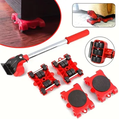 Produktbild von Möbel-Transportroller-Set, 4 Möbelroller 1 Lastenheber, für Schwere Möbel Umzug